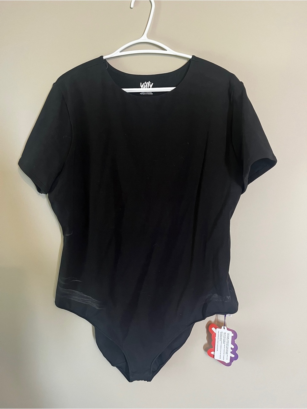 YITTY Black Short-Sleeve Bodysuit Top